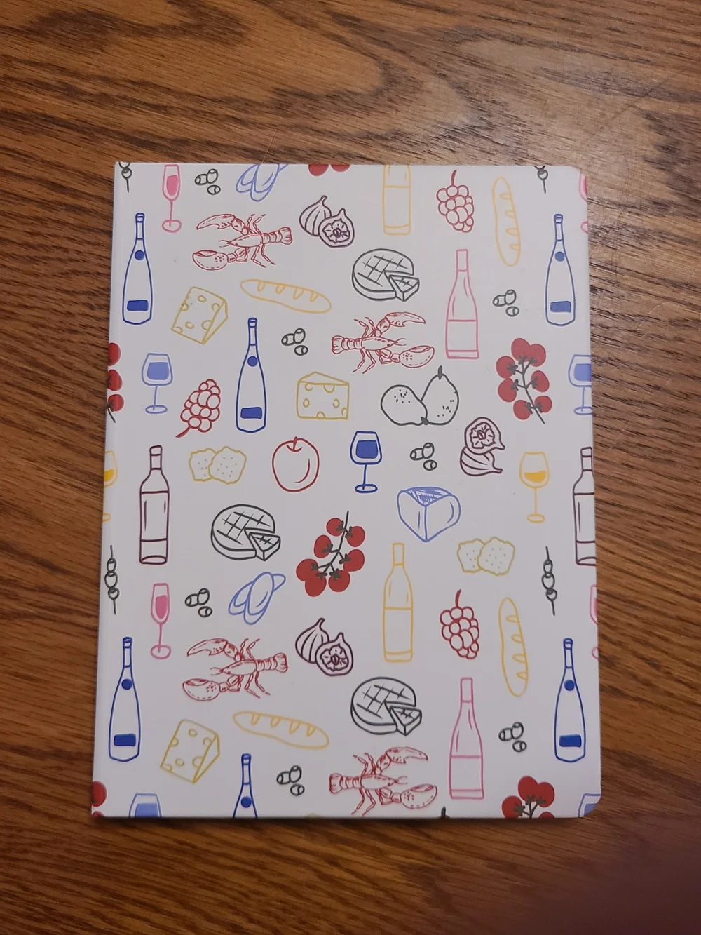 Patterned Wine & Cheese Hardcover Journal